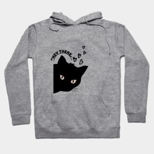 Black cat say Hey There Hoodie